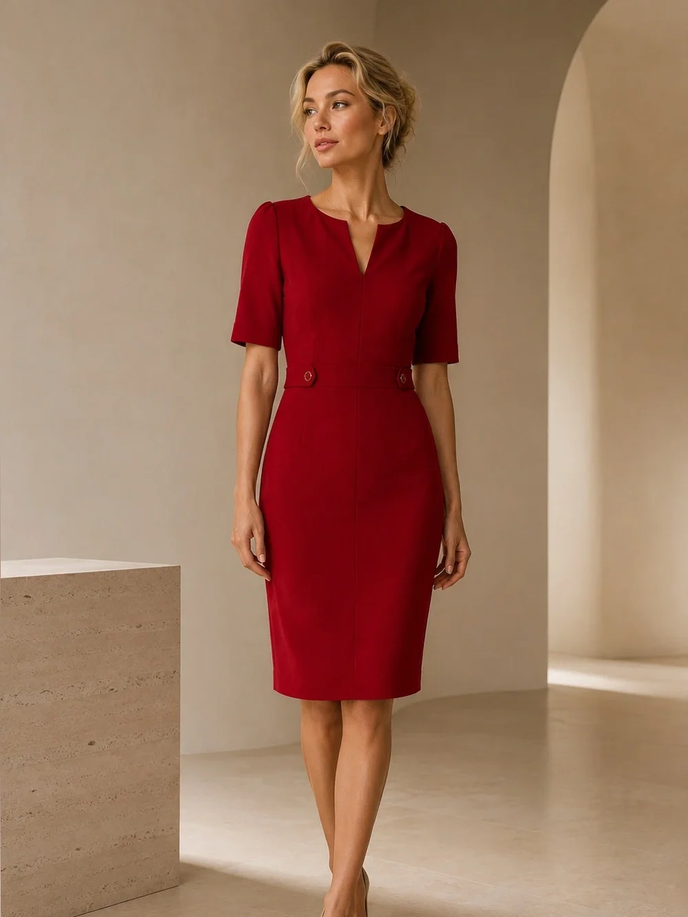 Tory Burch Red Wool Sheath Dress – Size S (US 4)